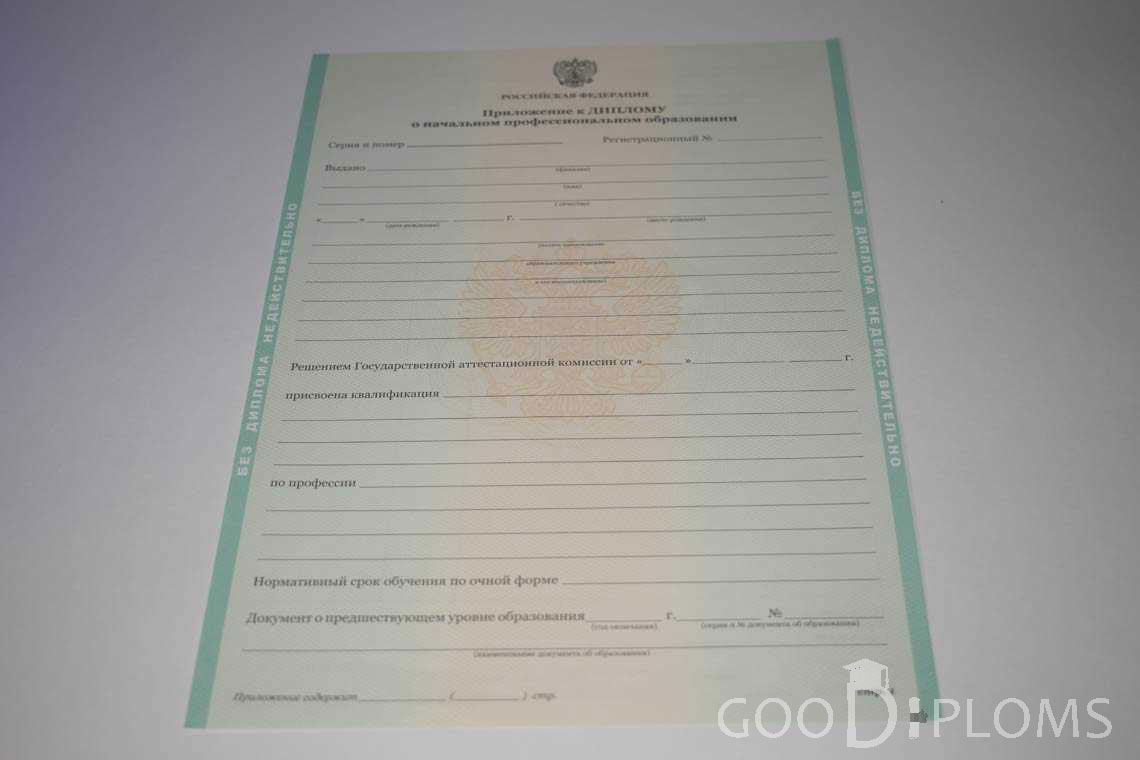 Приложение к Диплому Училища период выдачи 2011-2020  -  Винницу