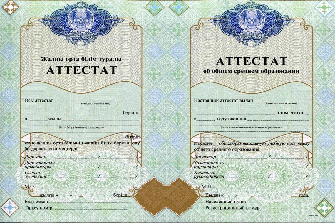 Казахский аттестат за 11 класс - Винницу